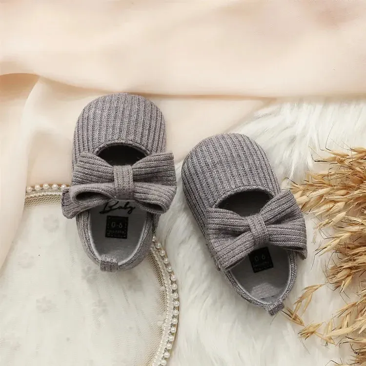 0-1 Years Old Wool Girl Baby Shoes Soft-soled Princess Baby Shoes Comfortable Bow Toddler Shoe Cute and Stylish