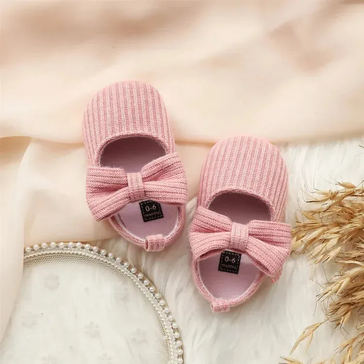 0-1 Years Old Wool Girl Baby Shoes Soft-soled Princess Baby Shoes Comfortable Bow Toddler Shoe Cute and Stylish