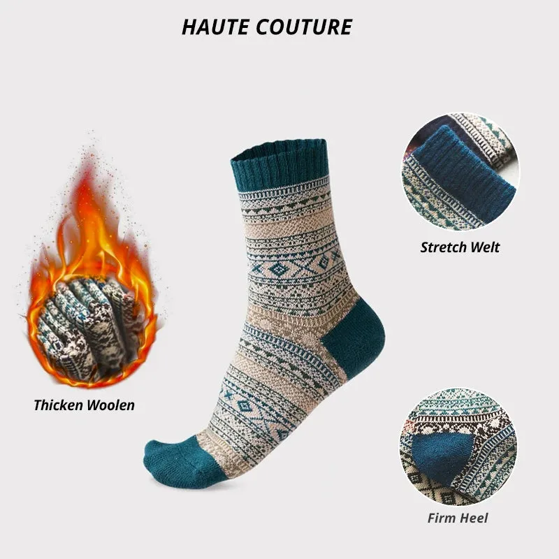 5 PackFair Isle Wool Socks