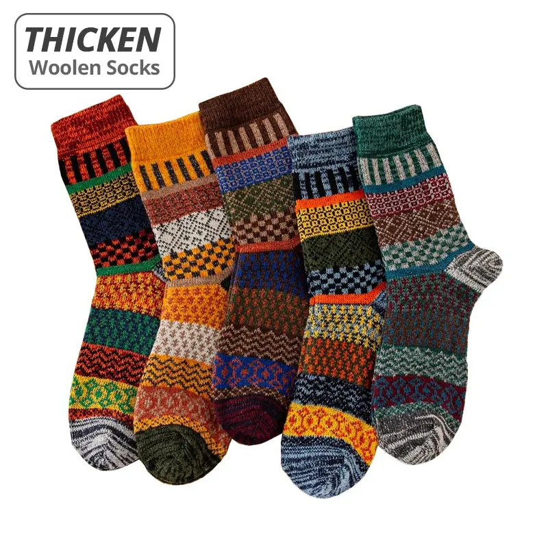 5 PackFair Isle Wool Socks