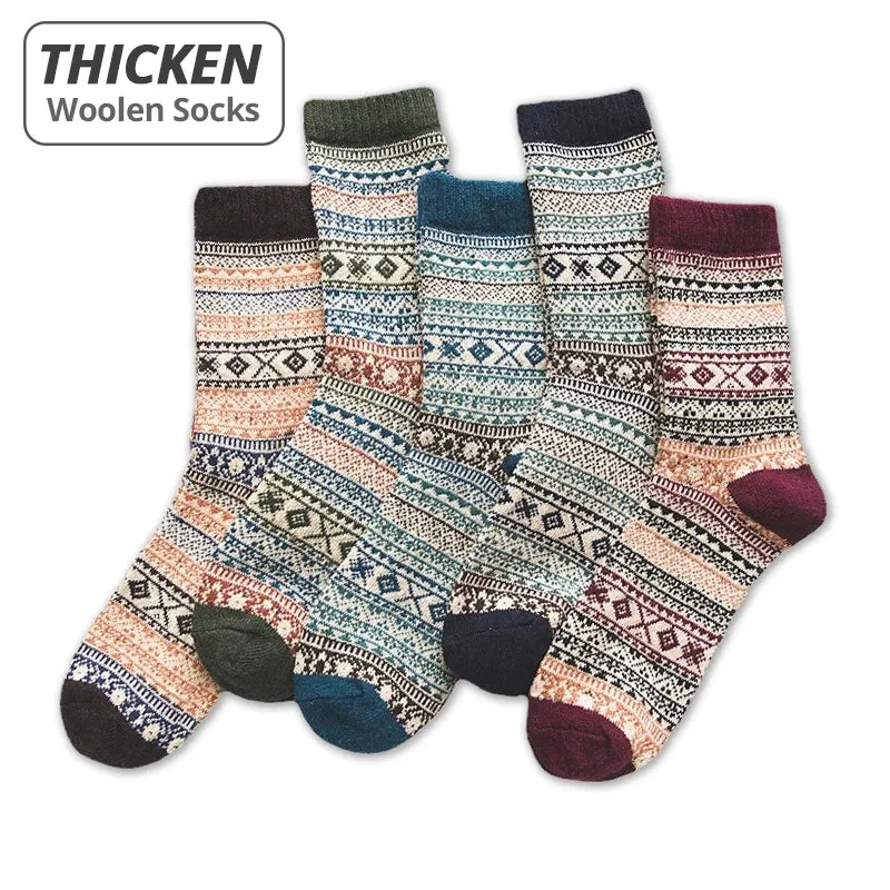 5 PackFair Isle Wool Socks