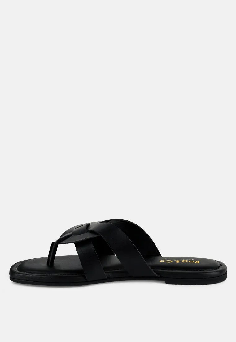 ANGELES Black Flat Slip Ons