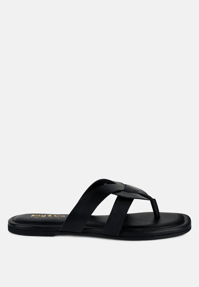 ANGELES Black Flat Slip Ons