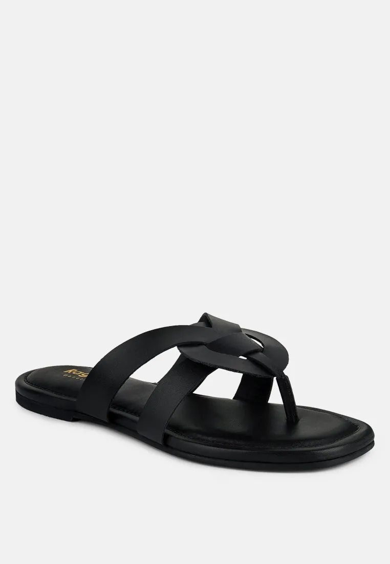 ANGELES Black Flat Slip Ons