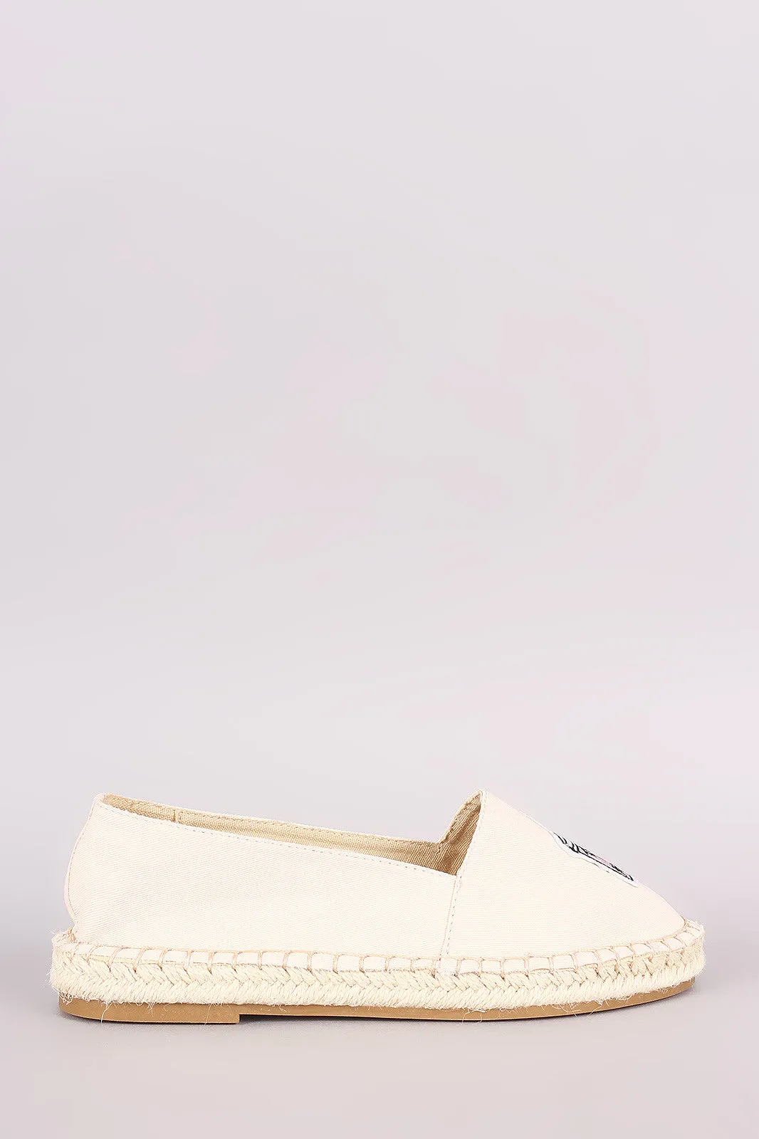 Bamboo Canvas Fun Patches Espadrille Flat