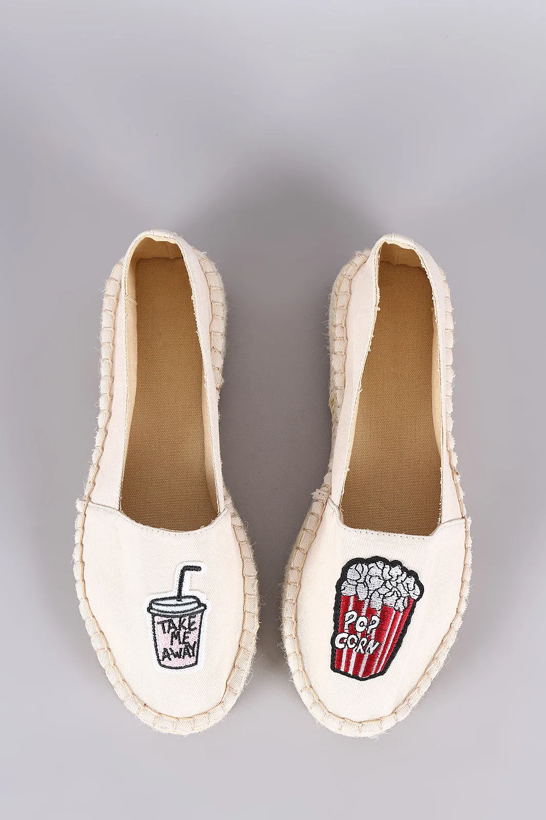 Bamboo Canvas Fun Patches Espadrille Flat