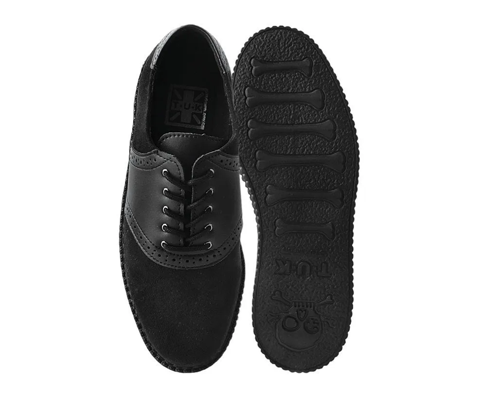 Black Faux Suede & TUKskin Saddle Oxford