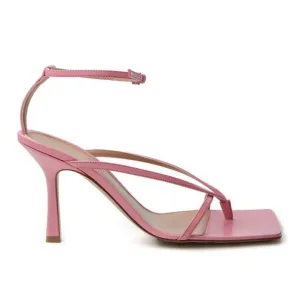 Bottega Veneta Elegant Pink Leather Sandals for Sophisticated Style