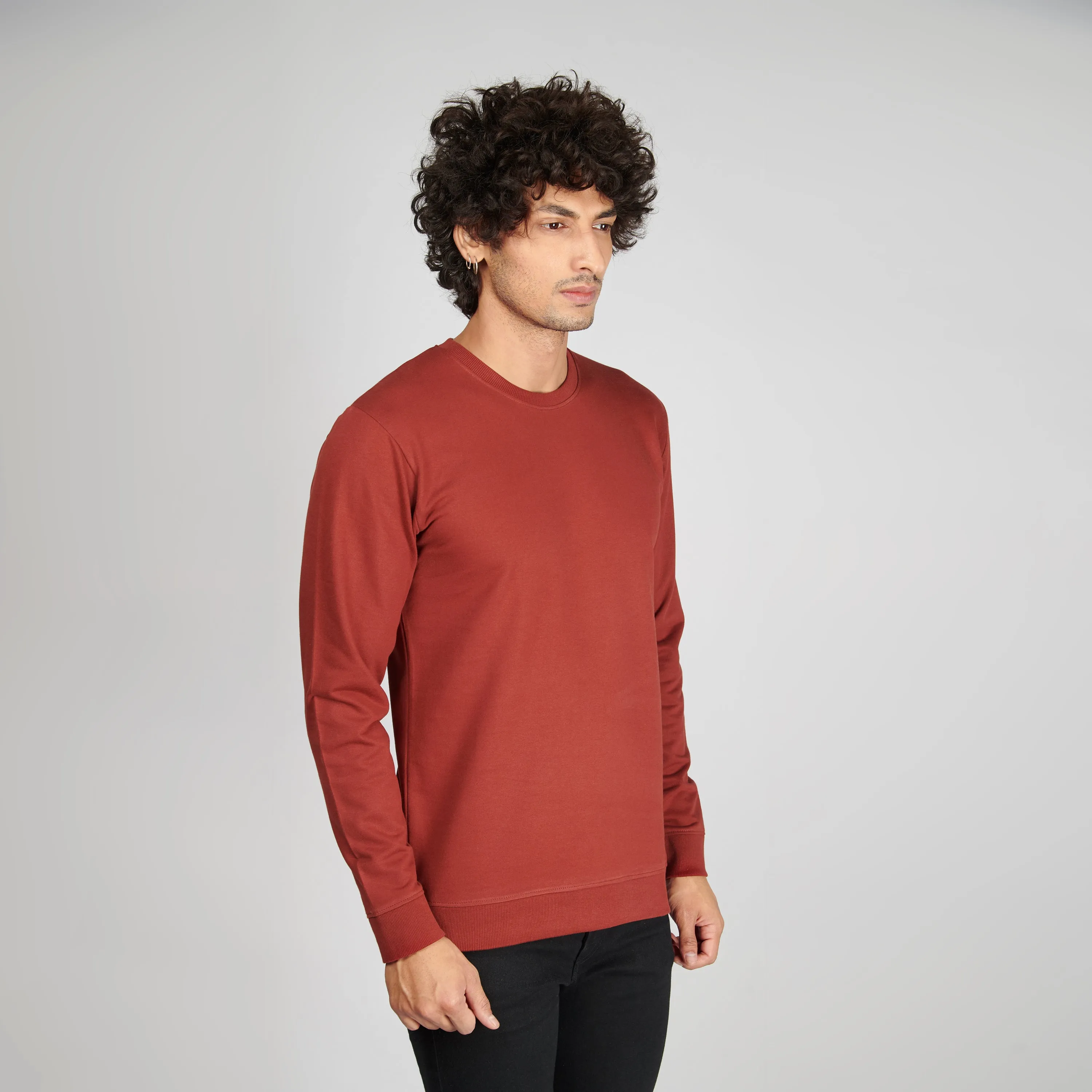 Brick Red Crew Neck Sweatshirt