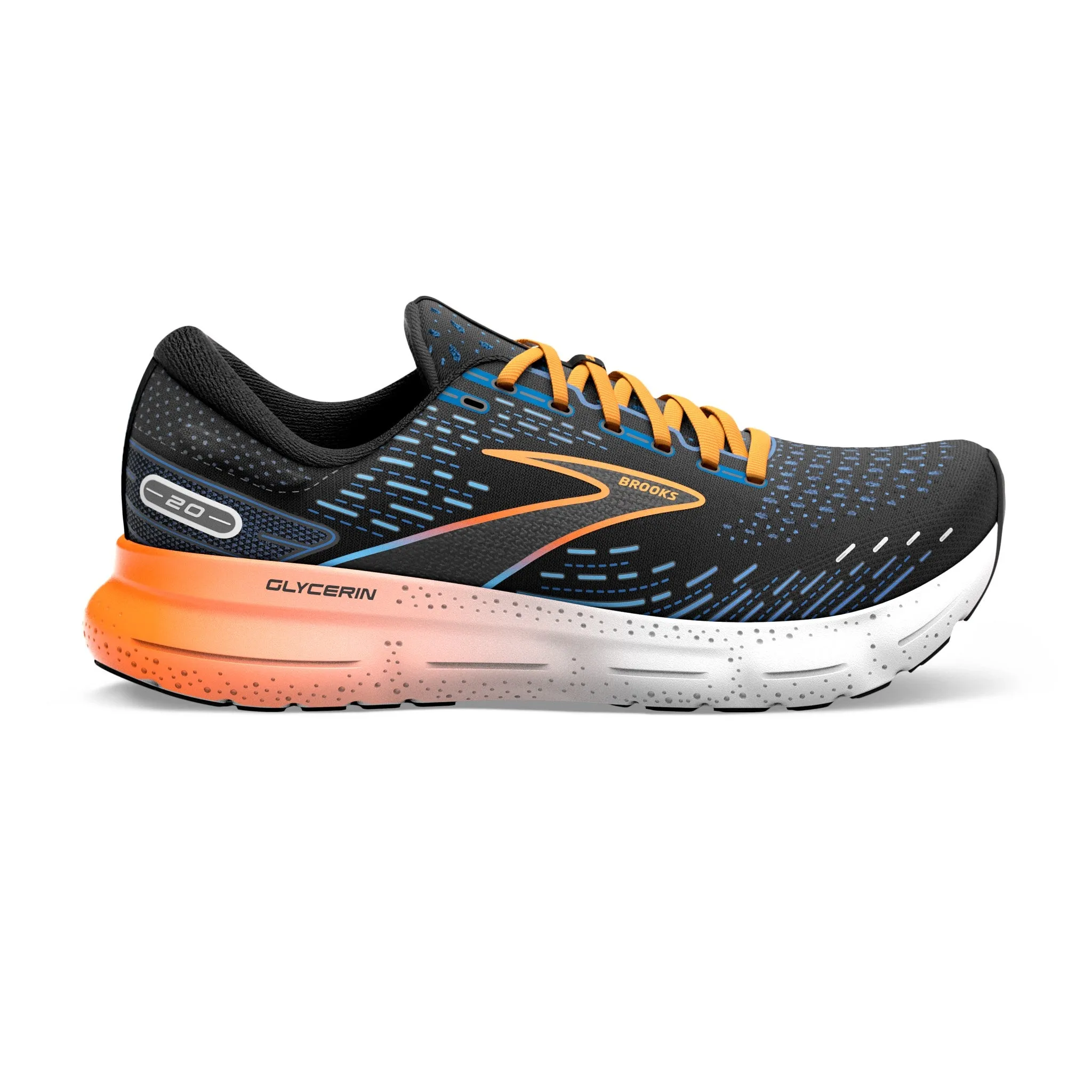 Brooks Glycerin 20 (Mens) - Black/Classic Blue/Orange