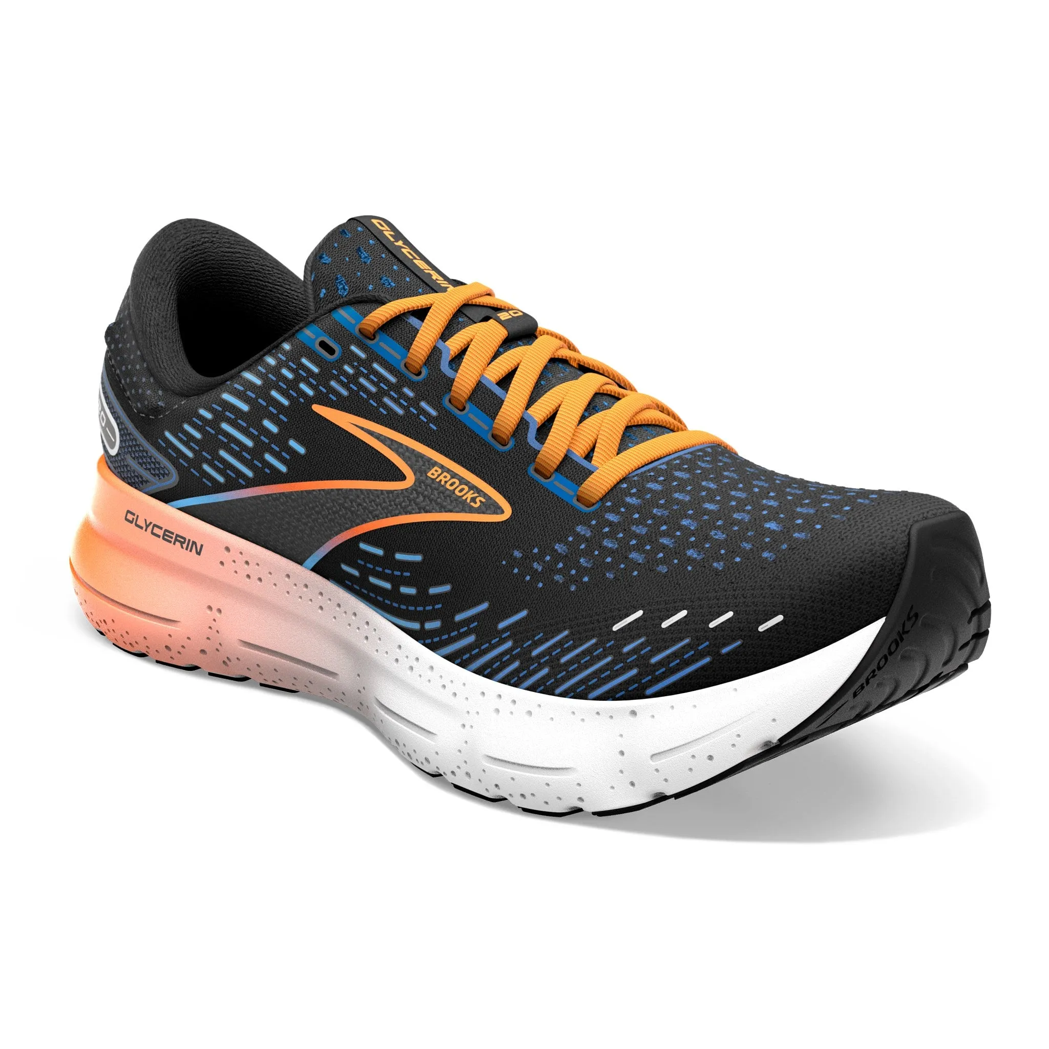 Brooks Glycerin 20 (Mens) - Black/Classic Blue/Orange