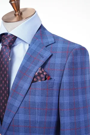 Cambridge Blue Plaid Wool Suit