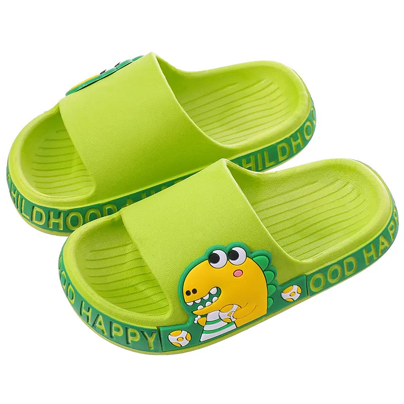 Cartoon dinosaur children's summer soft-soled slippers for children, girls and middle-aged children to wear outside the bath, non-slip baby slippers