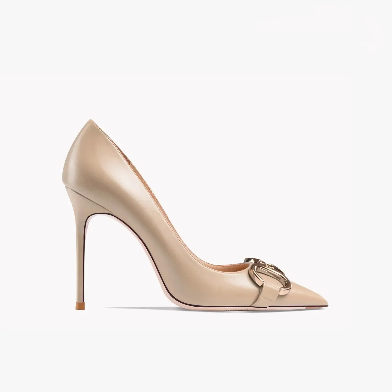 Ellie Leather Nude Heels