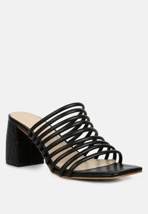 Fairleigh Black Strappy Slip On Sandals