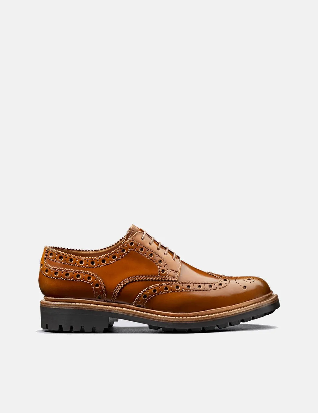 Grenson Archie Brogue Shoes - Amber