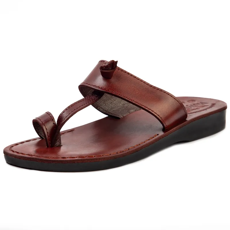 Holy Land Market Men/Women Biblical Jesus Leather Sandals/Slides From Jerusalem (Nazareth Style)