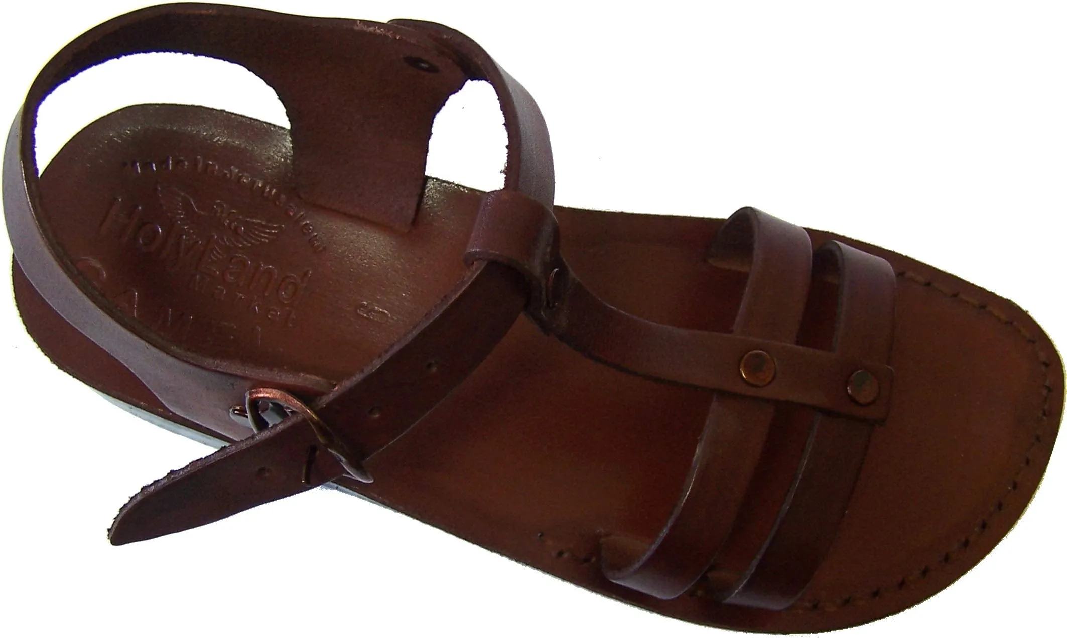 Holy Land Market Men/Women Biblical Jesus Leather Sandals/Slides From Jerusalem (Peter The Fisherman)