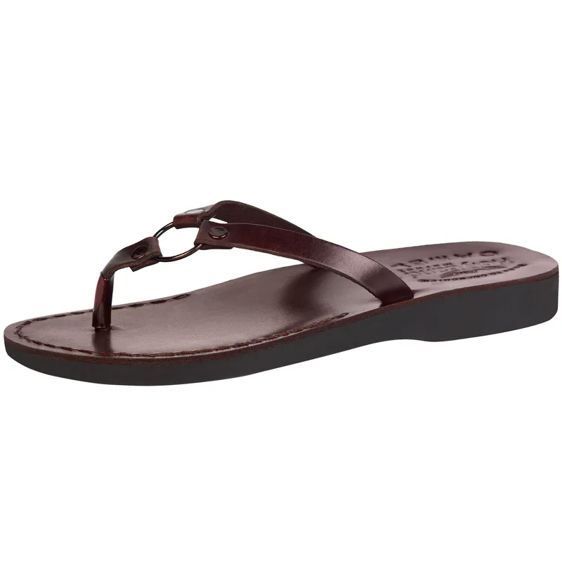 Holy Land Market Men/Women Biblical Jesus Leather Sandals/Slides From Jerusalem (Shepherd's Field IV)