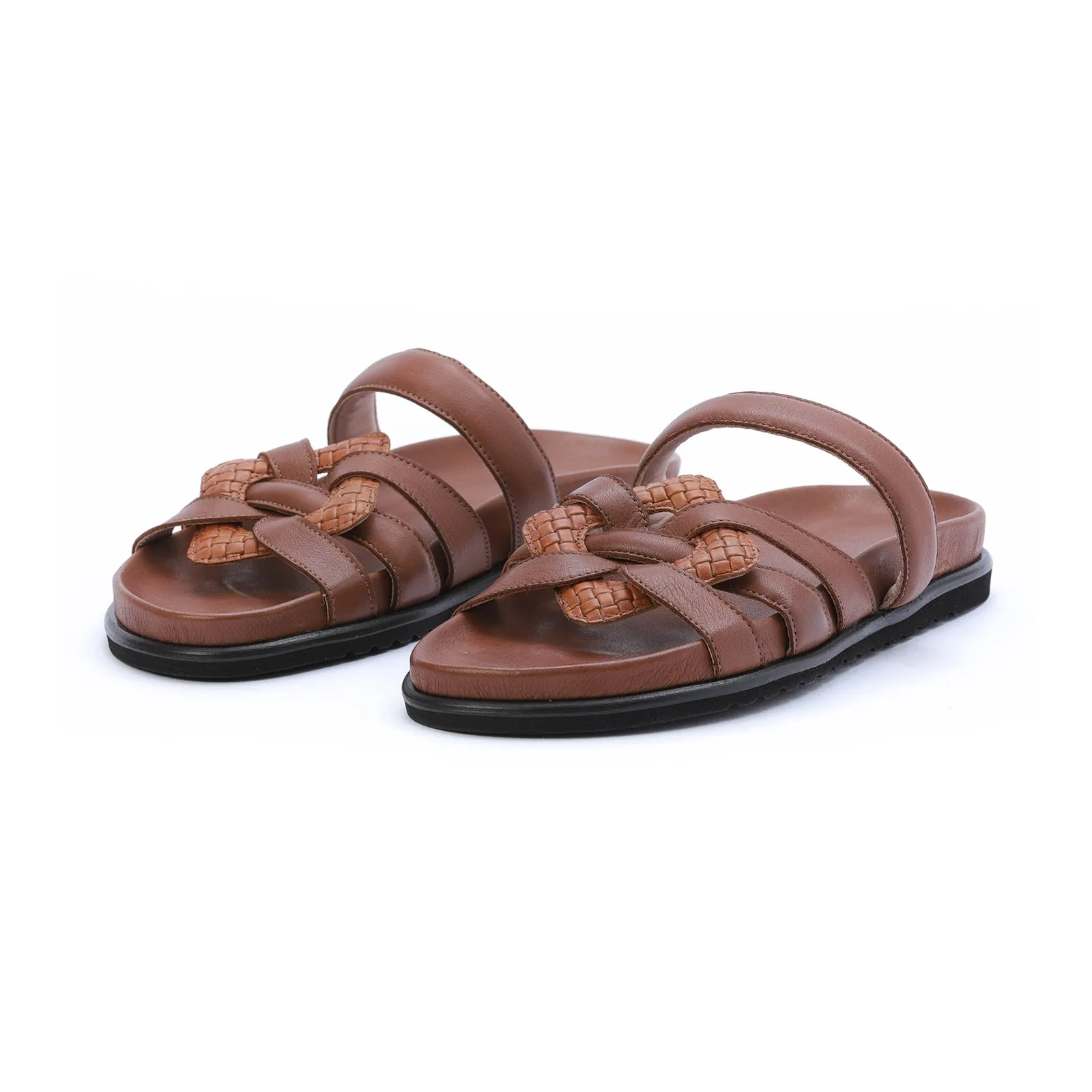 HORTENSE flat sandal - cuoio