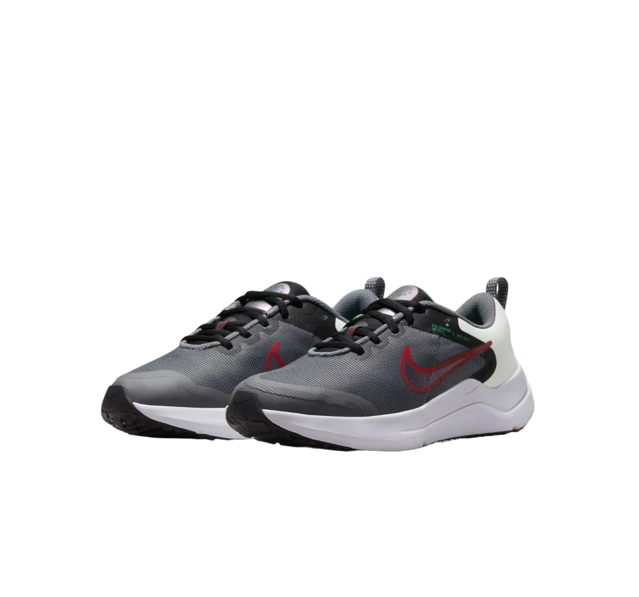 Kids Nike Downshifter 12 Next Nature Dark Grey/ Red Athletic Shoes