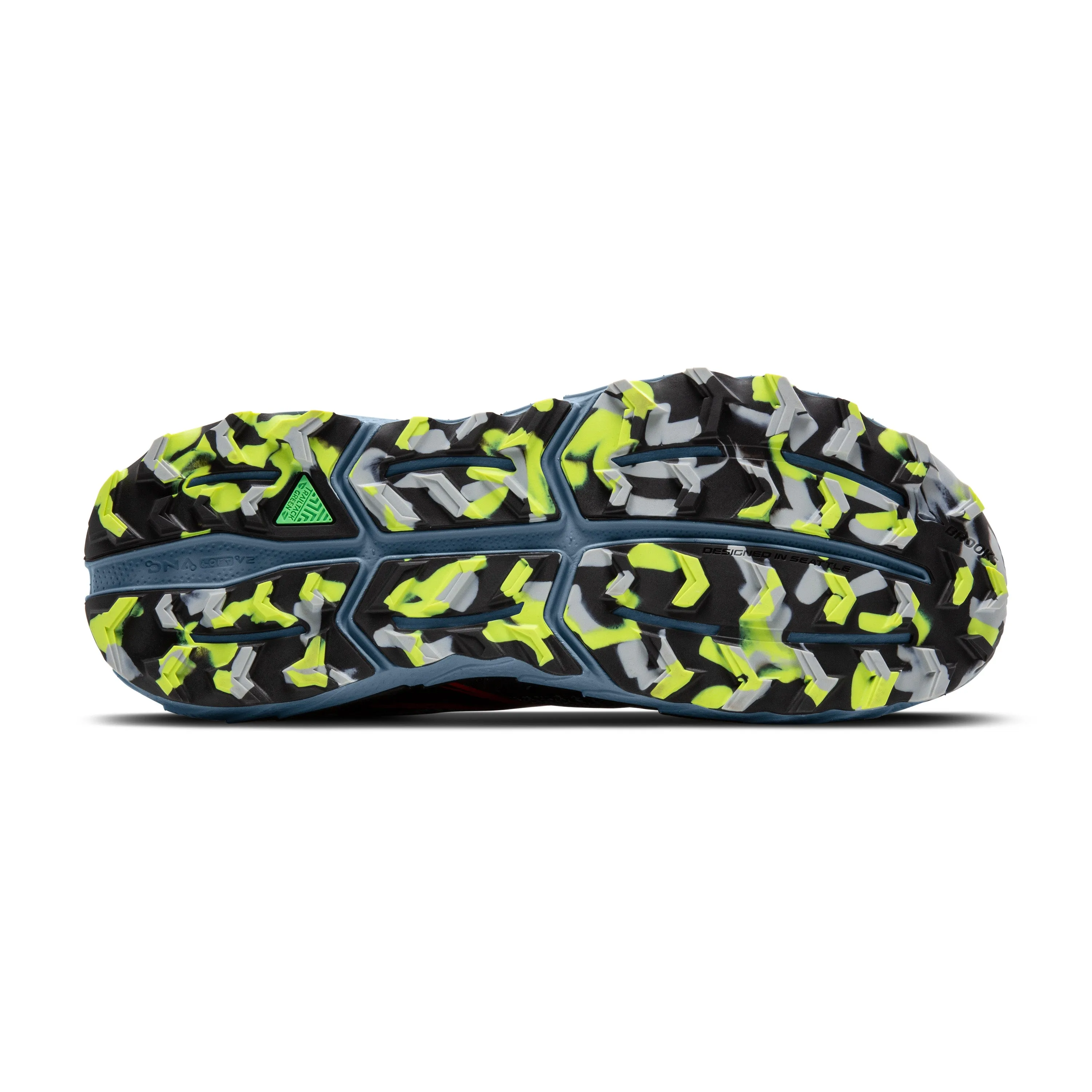 Men's Brooks Cascadia 18 Color: Citadel/Ebony/Lime (WIDE WIDTH)