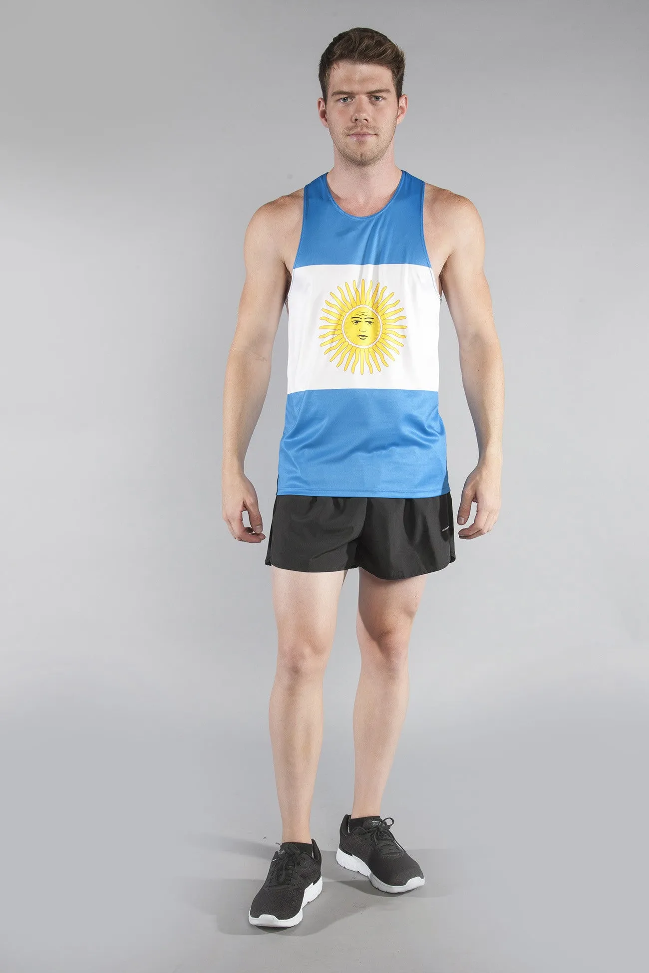 Men's Printed Singlet- Argentina