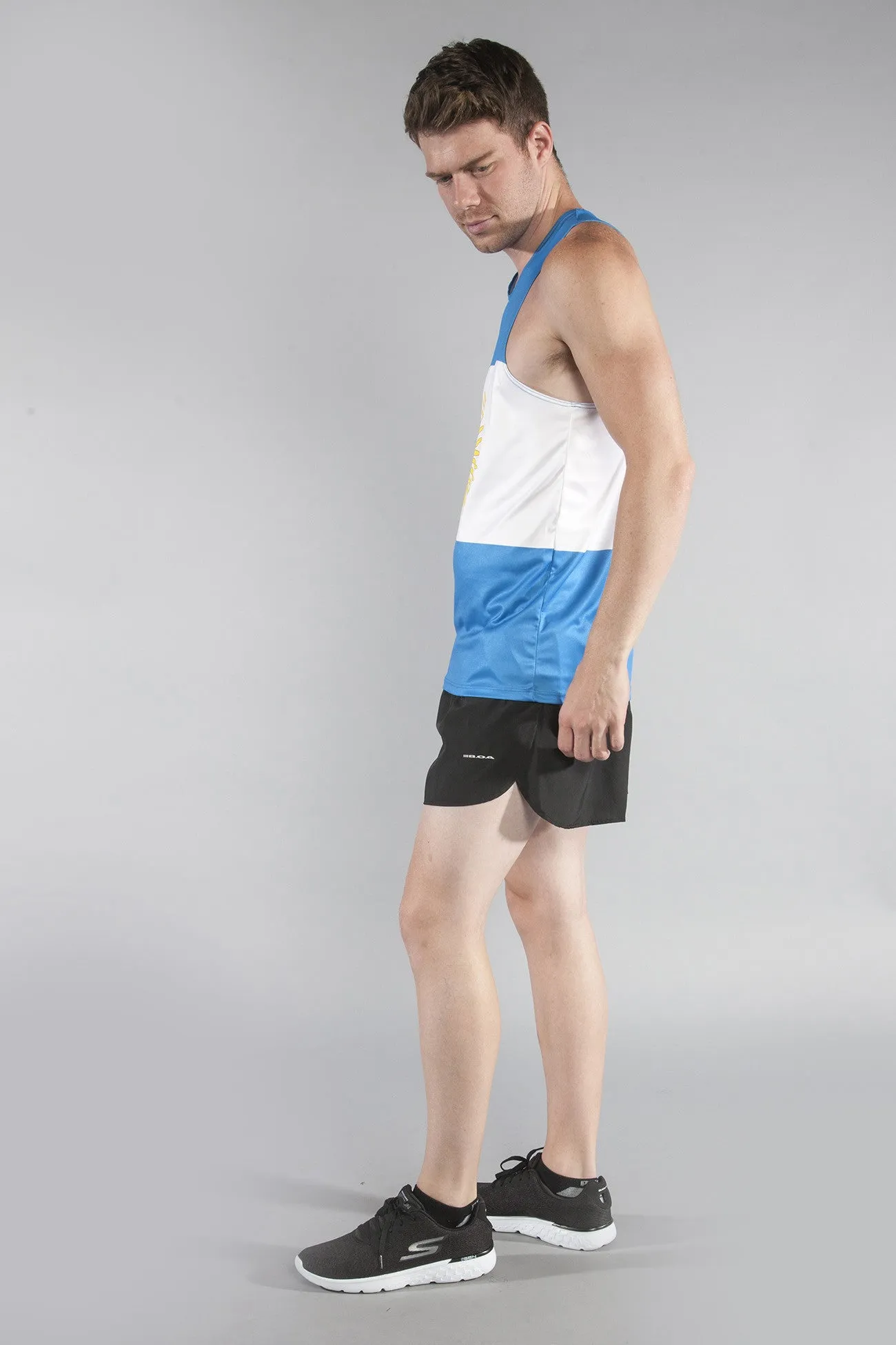 Men's Printed Singlet- Argentina