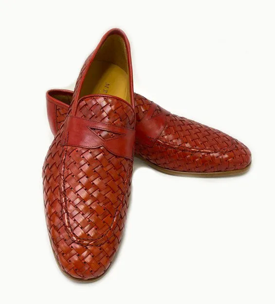 Mezlan "Solomeo" Woven Loafer Red