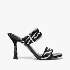 Michael Michael Kors Sandals Colby Zebra Print Calf Hair, black/white