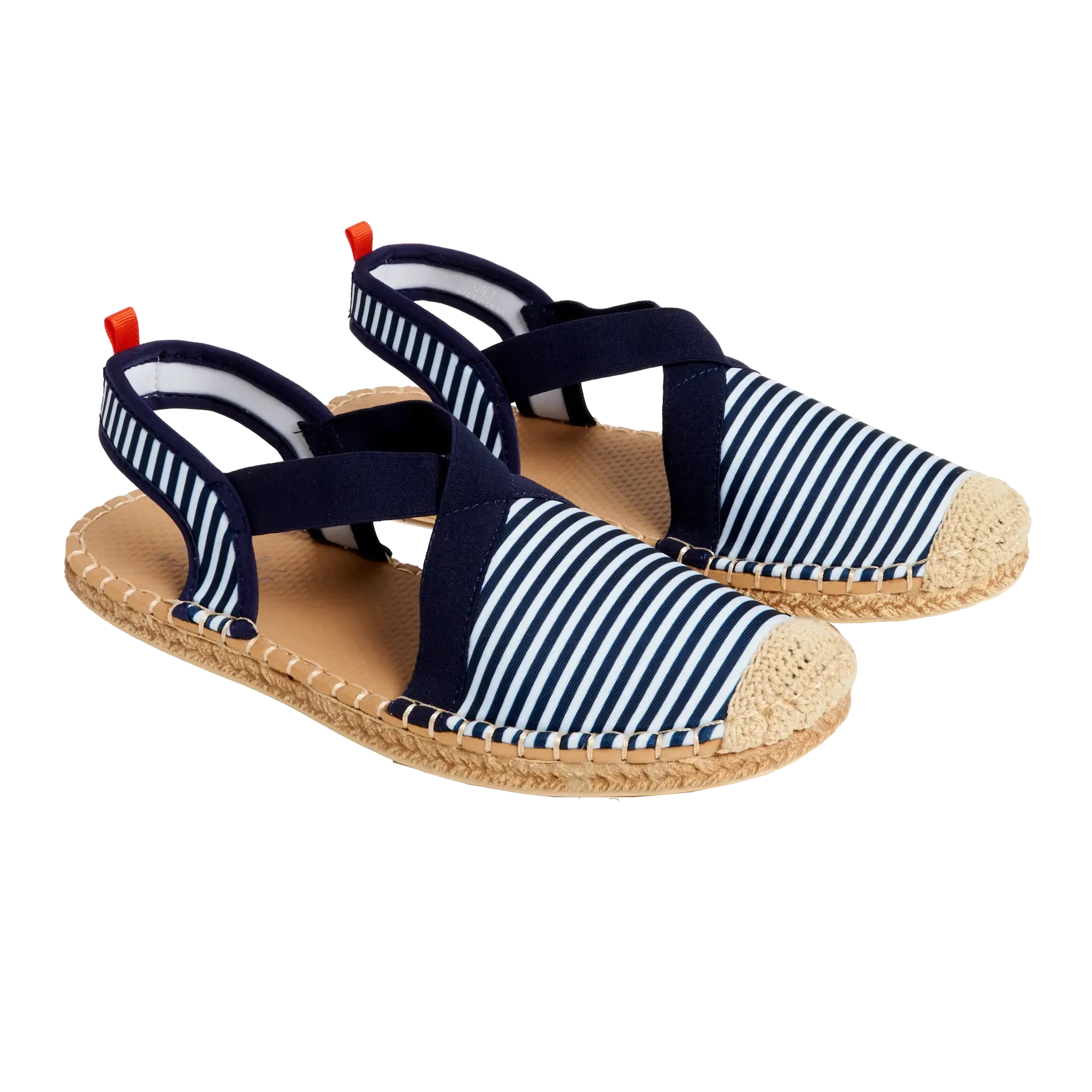 NAVY/WHITE MICROSTRIPE - WOMENS SEAFARER SLINGBACK