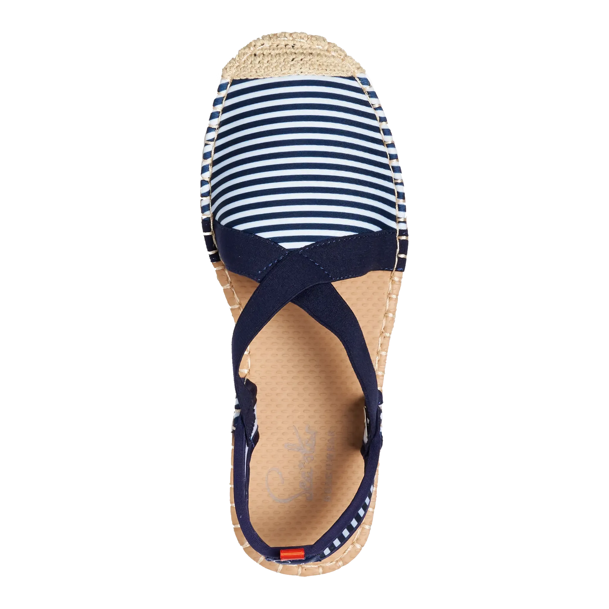 NAVY/WHITE MICROSTRIPE - WOMENS SEAFARER SLINGBACK