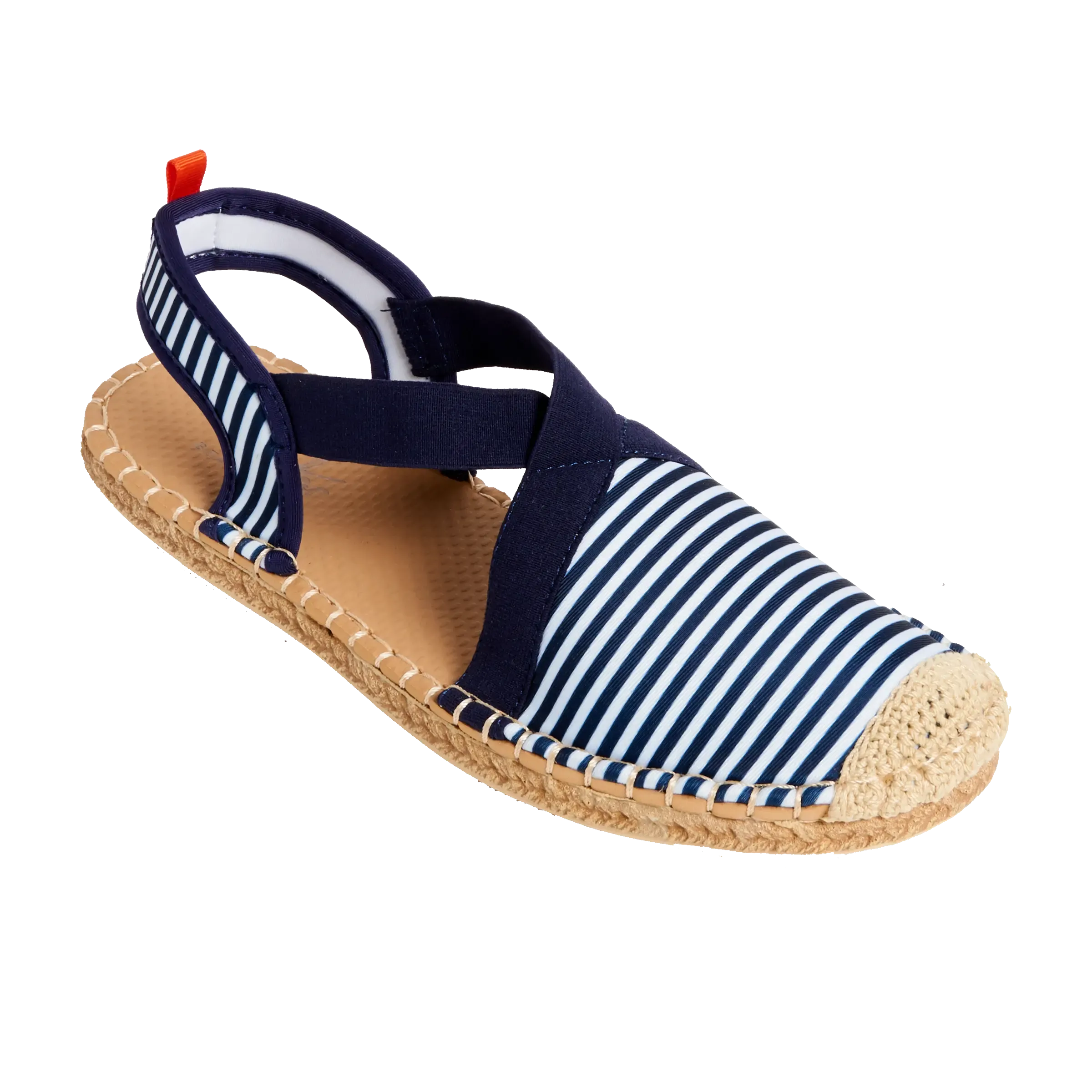 NAVY/WHITE MICROSTRIPE - WOMENS SEAFARER SLINGBACK