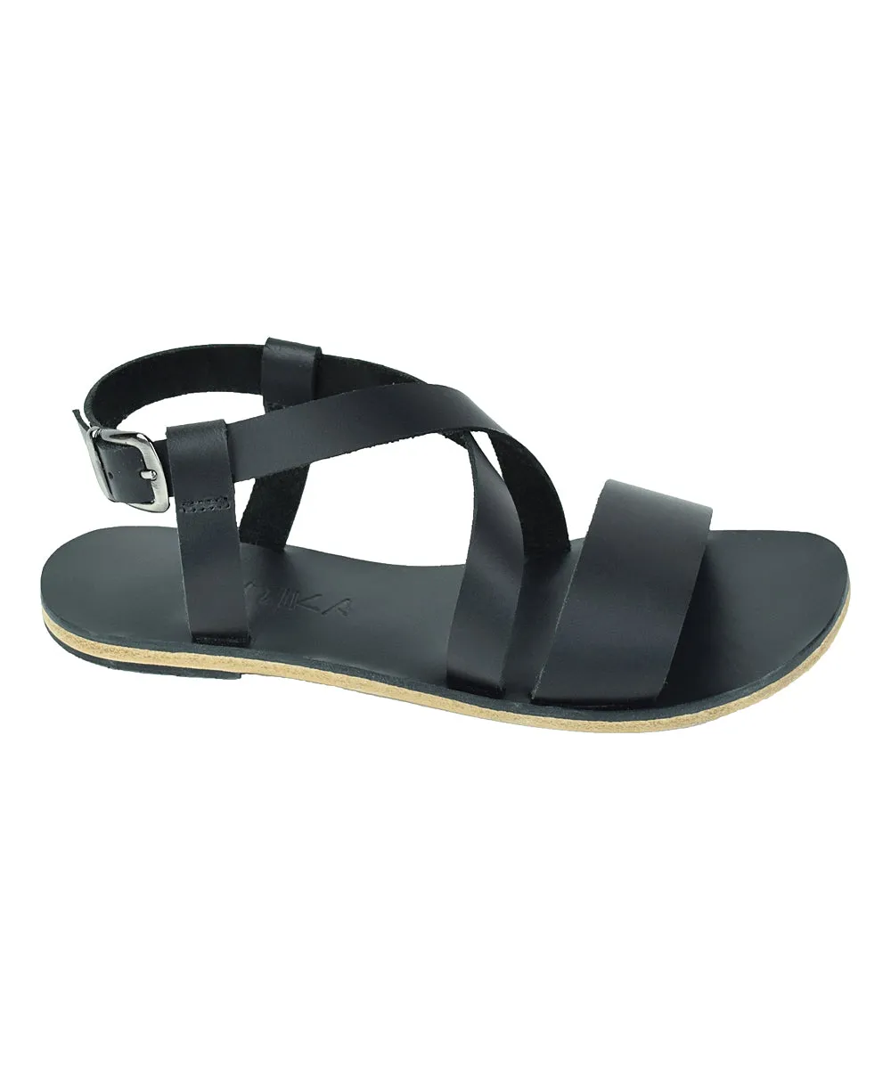 Pico Blvd - Soft Leather Buckle Sandal | Black