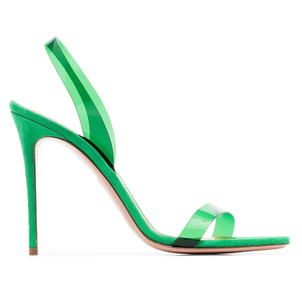 Pre Order:  PVC Strap Slingback Stiletto Sandals