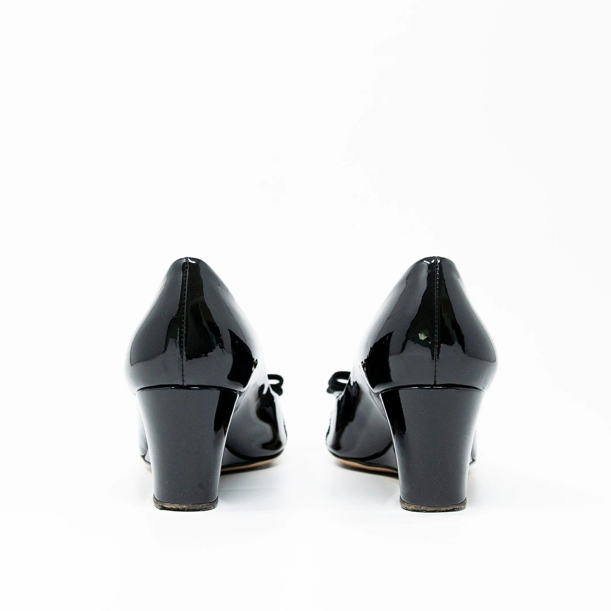 Salvatore Ferragamo Black Sissi Wedges 6