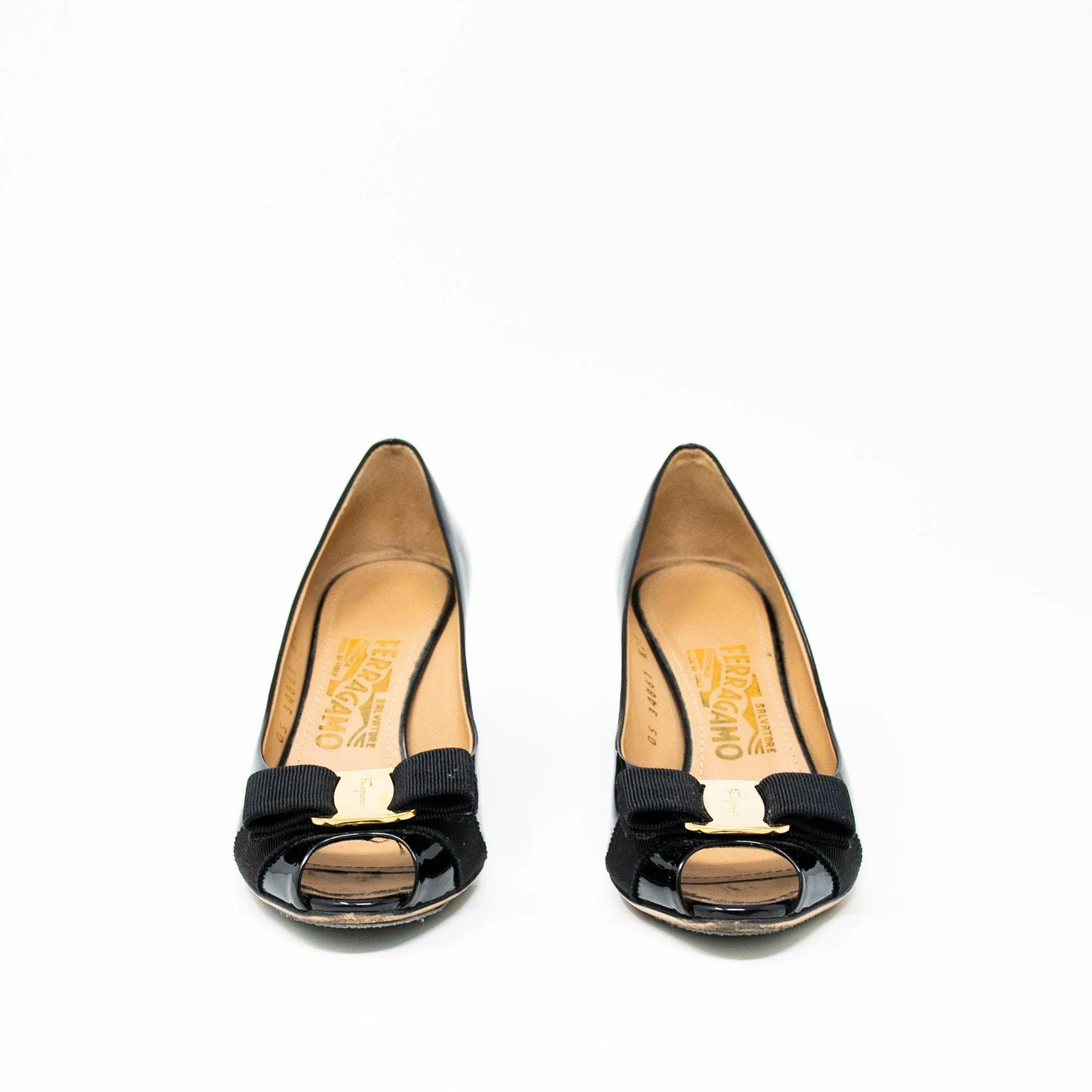 Salvatore Ferragamo Black Sissi Wedges 6