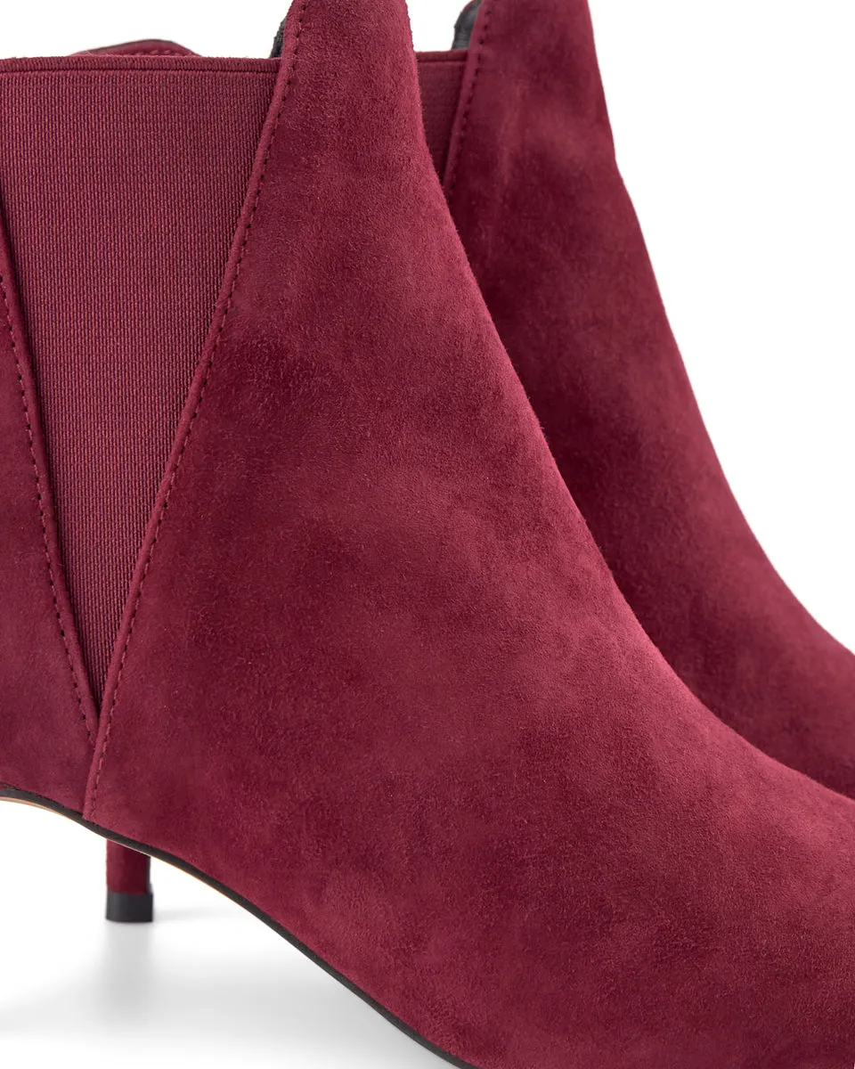 Siena Chelsea Suede Bootie - BORDEAUX