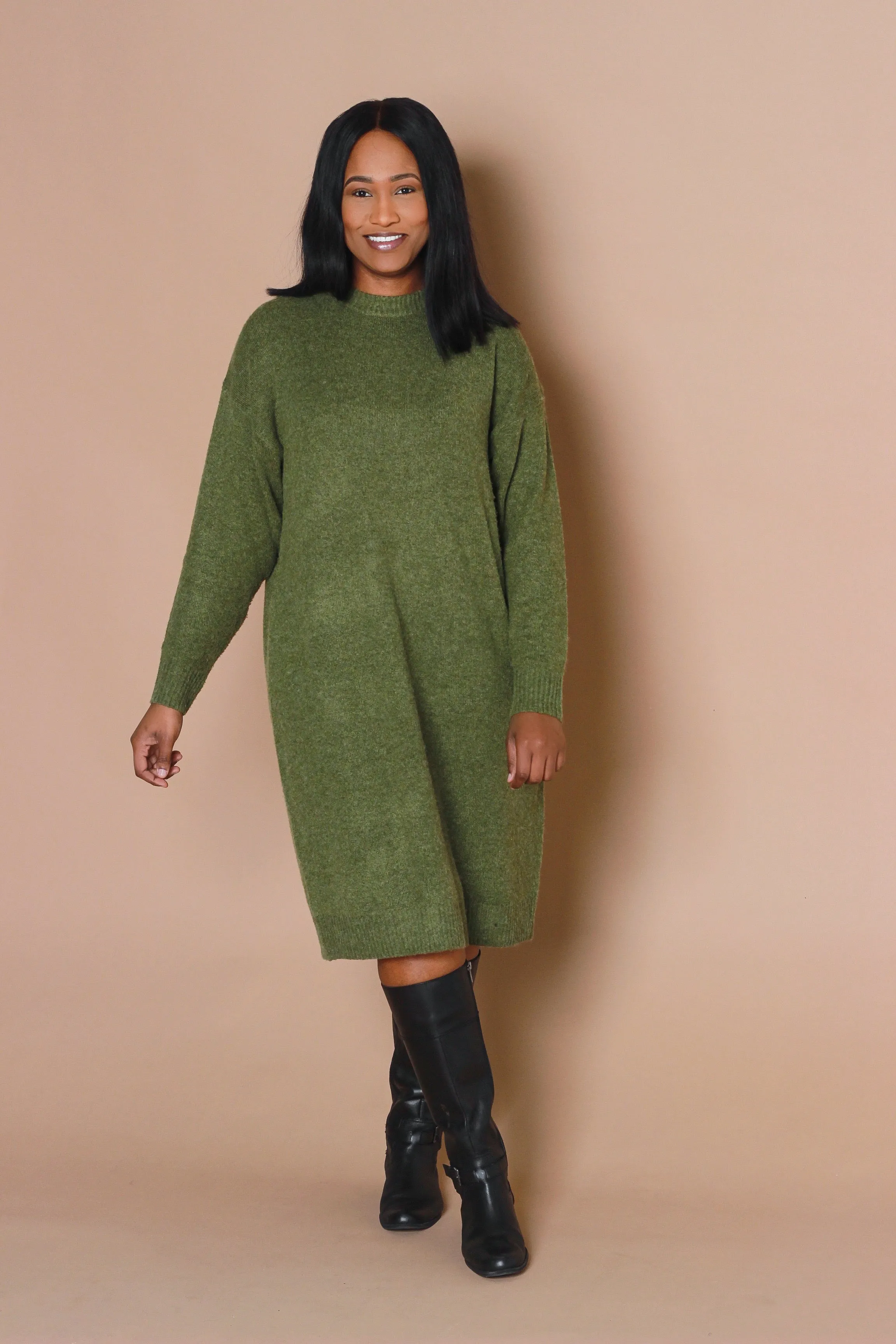 Sweater Dress- Olive