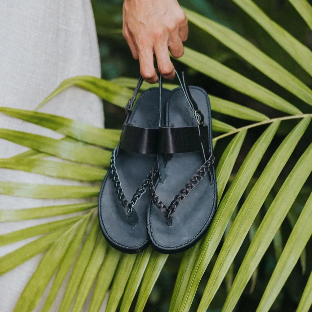 Tarifa Sandals - Black Leather