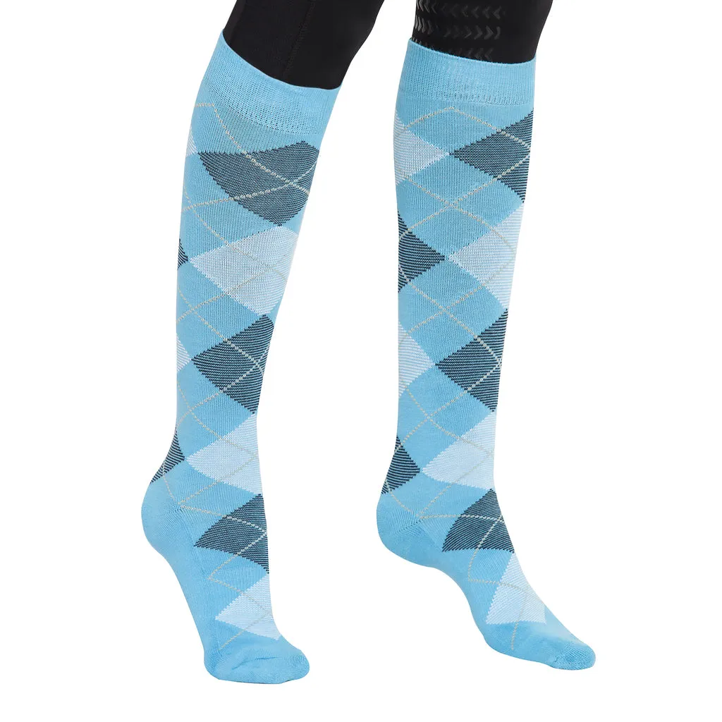 TuffRider Ladies Bamboo Argyle Knee Hi Socks