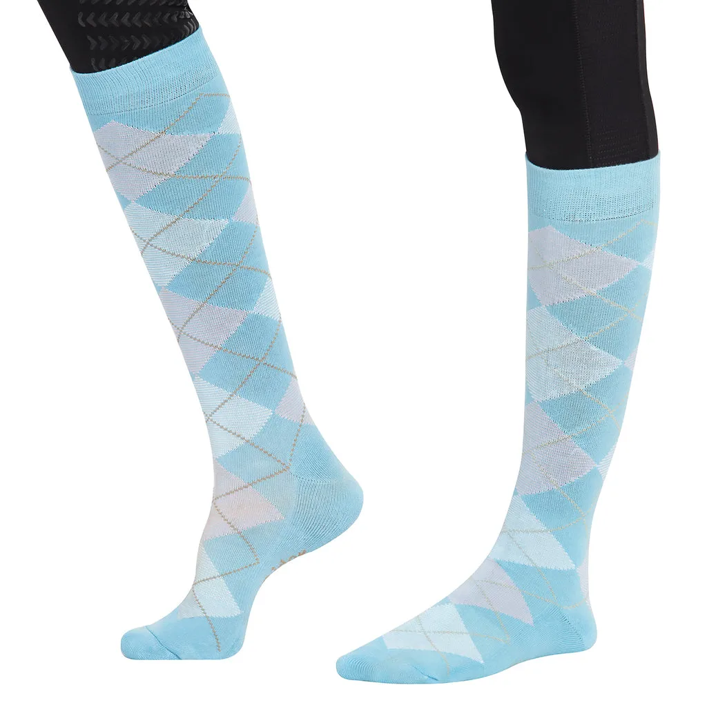 TuffRider Ladies Bamboo Argyle Knee Hi Socks