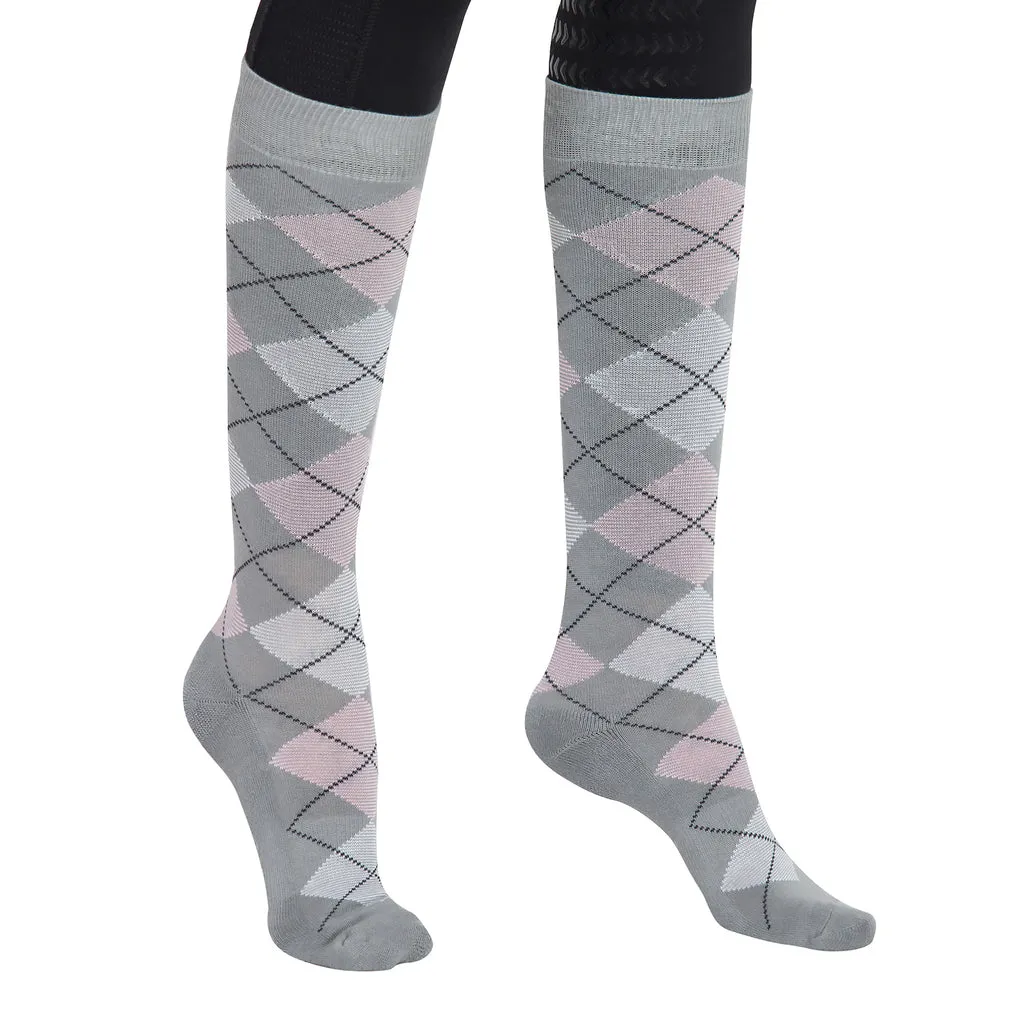 TuffRider Ladies Bamboo Argyle Knee Hi Socks