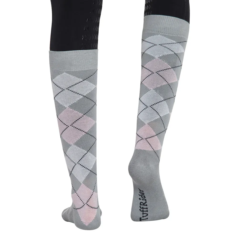 TuffRider Ladies Bamboo Argyle Knee Hi Socks