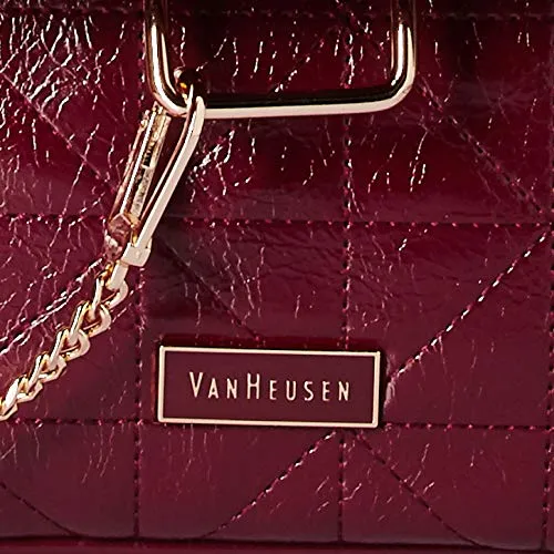 Van Heusen womens Satchel with Chain(Burgundy)